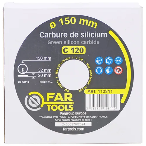 Meule C120 ø150x25x32 mm Carbure silicium vert