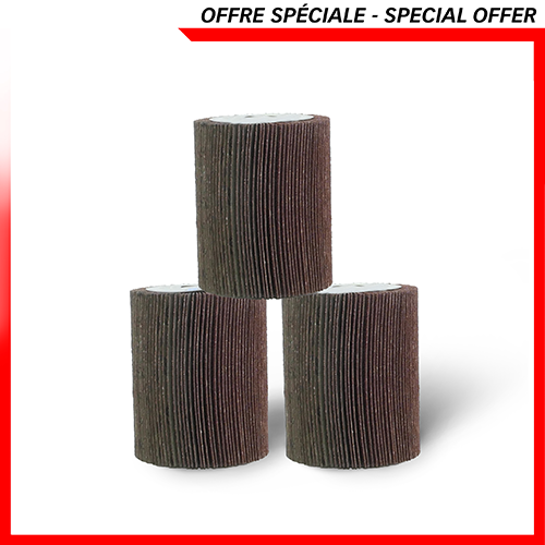 3 brosses REX80 à lamelle grain 80