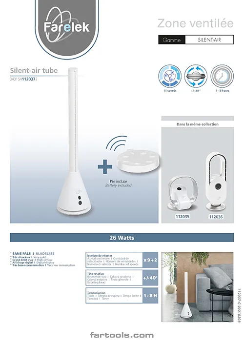 Ventilateur sur pied sans pale