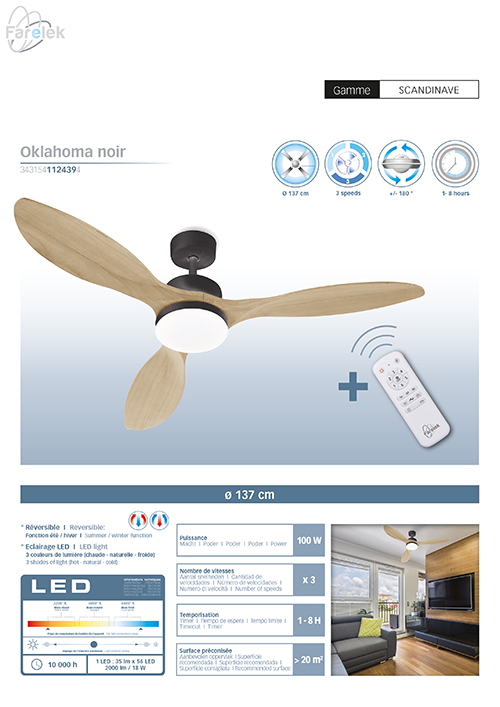 Ventilateur de plafond avec LED