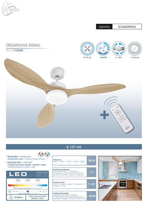 Ventilateur de plafond avec LED