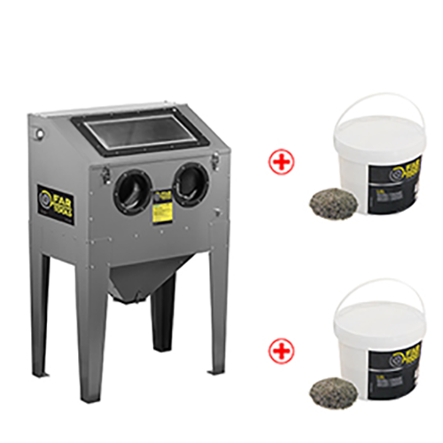 Cabinet & 10 kg of black abrasive 0,1-0,63 mm