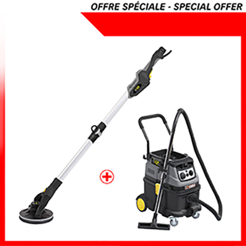 Kit ponceuse plâtre + aspirateur classe M