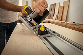 Circular saw on rail