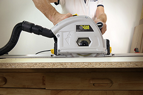 Circular saw on rail