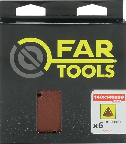 6 Papiers abrasifs A80 140x140x80 mm 
