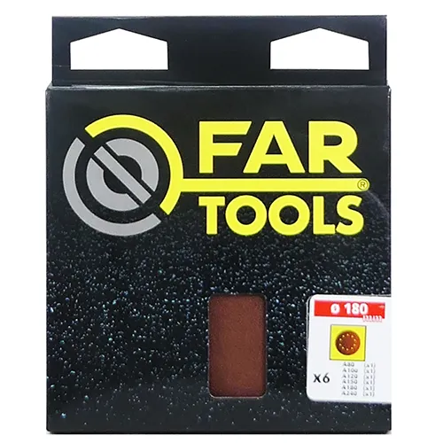 6 Papiers abrasifs A80/100/120/150/180/240 ø180mm 