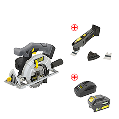 Kit scie circulaire + spatule multifonction + batterie et chargeur