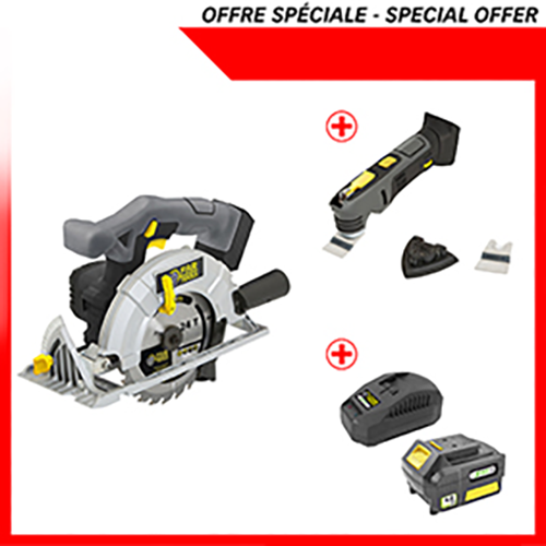 Circular saw + multi porpose tool + battery and charger kit
