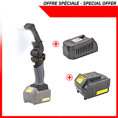 Kit lumière de chantier sans fil + batterie et chargeur