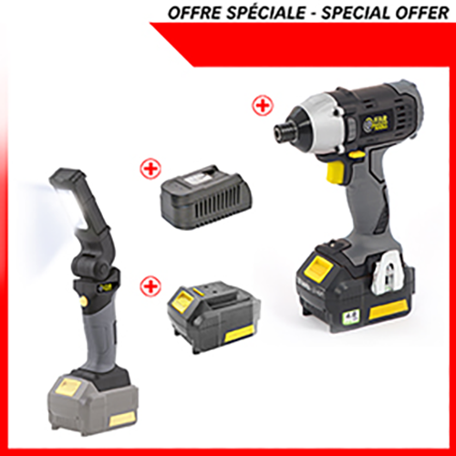 Kit lumière de chantier sans fil + batterie et chargeur